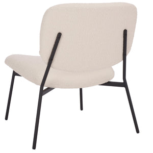 Safavieh Alicai Accent Chair - Elegant Comfort And Stylish Design For Any Room, Perfect For Relaxation And Decor Creme ,Black Metal,Plywood,Fabric,Foam Ach7502a