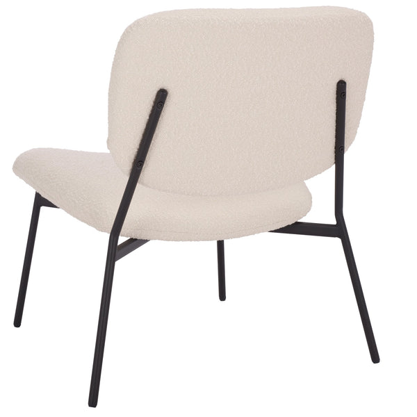 Safavieh Alicai Accent Chair - Elegant Comfort And Stylish Design For Any Room, Perfect For Relaxation And Decor Creme ,Black Metal,Plywood,Fabric,Foam Ach7502a