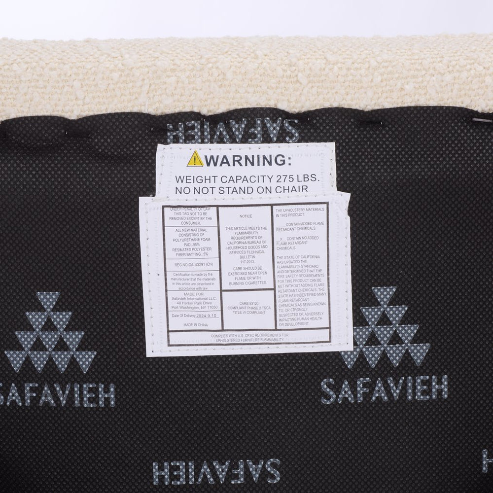 Safavieh Alicai Accent Chair - Elegant Comfort And Stylish Design For Any Room, Perfect For Relaxation And Decor Creme ,Black Metal,Plywood,Fabric,Foam Ach7502a