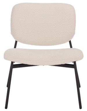 Safavieh Alicai Accent Chair - Elegant Comfort And Stylish Design For Any Room, Perfect For Relaxation And Decor Creme ,Black Metal,Plywood,Fabric,Foam Ach7502a
