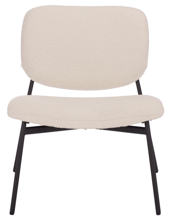 Safavieh Alicai Accent Chair - Elegant Comfort And Stylish Design For Any Room, Perfect For Relaxation And Decor Creme ,Black Metal,Plywood,Fabric,Foam Ach7502a