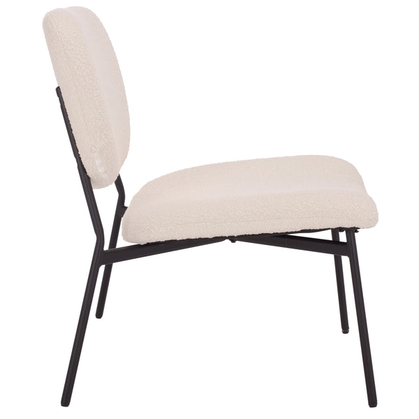 Safavieh Alicai Accent Chair - Elegant Comfort And Stylish Design For Any Room, Perfect For Relaxation And Decor Creme ,Black Metal,Plywood,Fabric,Foam Ach7502a