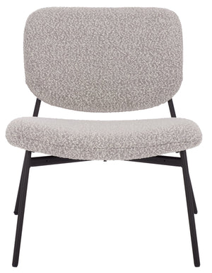 Safavieh Alicai Accent Chair - Elegant Comfort And Stylish Design For Any Room, Perfect For Relaxation And Decor Light Grey ,Black Metal,Plywood,Fabric,Foam Ach7502b