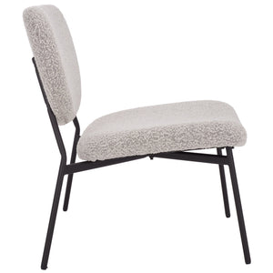 Safavieh Alicai Accent Chair - Elegant Comfort And Stylish Design For Any Room, Perfect For Relaxation And Decor Light Grey ,Black Metal,Plywood,Fabric,Foam Ach7502b