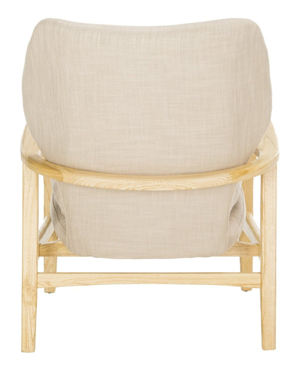 Safavieh Tarly Accent Chair - Elegant Beige Upholstered Seating With Solid Elm Frame For Modern Interiors ACH9500B