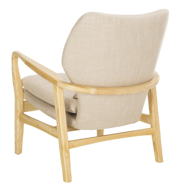 Safavieh Tarly Accent Chair - Elegant Beige Upholstered Seating With Solid Elm Frame For Modern Interiors ACH9500B
