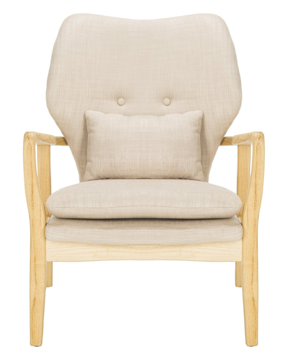 Safavieh Tarly Accent Chair - Elegant Beige Upholstered Seating With Solid Elm Frame For Modern Interiors ACH9500B