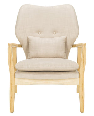 Safavieh Tarly Accent Chair - Elegant Beige Upholstered Seating With Solid Elm Frame For Modern Interiors ACH9500B