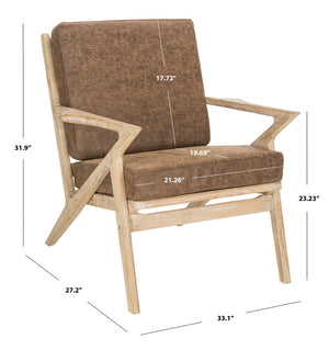 Safavieh Varys Modern Classic Accent Chair - Danish-Inspired Design With Natural Elm & Light Brown Upholstery ACH9501A