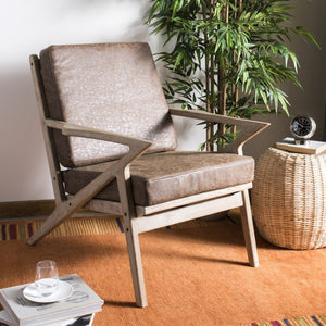 Safavieh Varys Modern Classic Accent Chair - Danish-Inspired Design With Natural Elm & Light Brown Upholstery ACH9501A