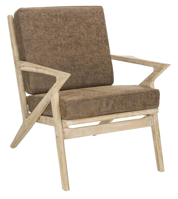 Safavieh Varys Modern Classic Accent Chair - Danish-Inspired Design With Natural Elm & Light Brown Upholstery ACH9501A