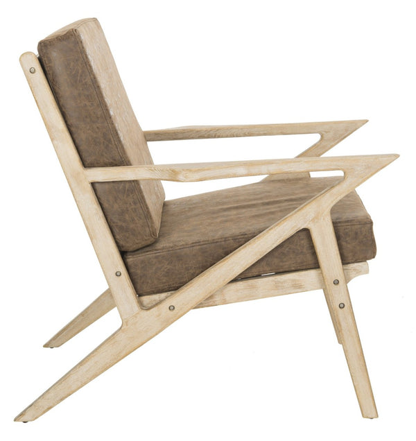 Safavieh Varys Modern Classic Accent Chair - Danish-Inspired Design With Natural Elm & Light Brown Upholstery ACH9501A