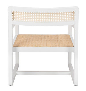 Safavieh Lula Cane Accent Chair - Modern Coastal Design With Clean Lines And Natural Materials For Stylish Spaces White/Natural ACH9503A