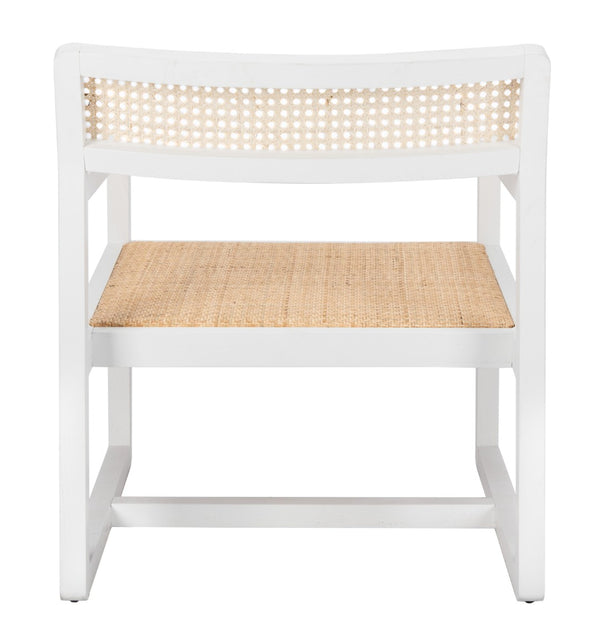 Safavieh Lula Cane Accent Chair - Modern Coastal Design With Clean Lines And Natural Materials For Stylish Spaces White/Natural ACH9503A