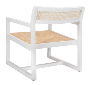 Safavieh Lula Cane Accent Chair - Modern Coastal Design With Clean Lines And Natural Materials For Stylish Spaces White/Natural ACH9503A
