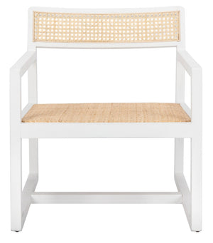 Safavieh Lula Cane Accent Chair - Modern Coastal Design With Clean Lines And Natural Materials For Stylish Spaces White/Natural ACH9503A