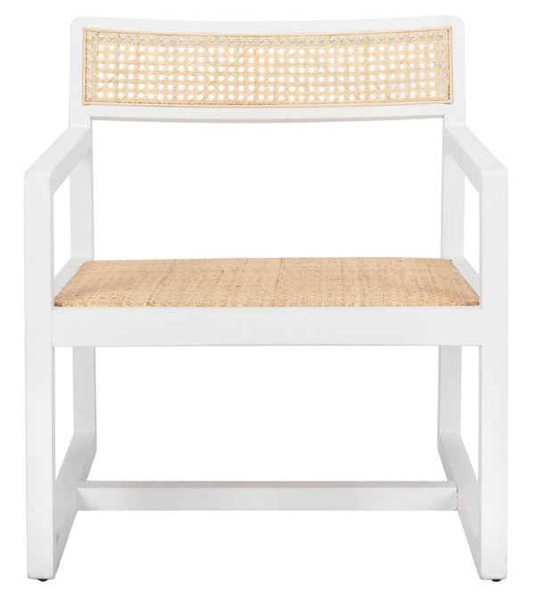 Safavieh Lula Cane Accent Chair - Modern Coastal Design With Clean Lines And Natural Materials For Stylish Spaces White/Natural ACH9503A