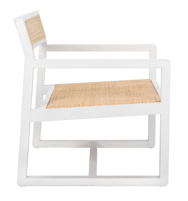 Safavieh Lula Cane Accent Chair - Modern Coastal Design With Clean Lines And Natural Materials For Stylish Spaces White/Natural ACH9503A