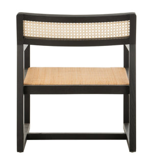 Safavieh Lula Cane Accent Chair - Modern Coastal Design With Clean Lines And Natural Materials For Stylish Spaces Black/Natural ACH9503B