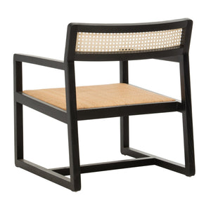 Safavieh Lula Cane Accent Chair - Modern Coastal Design With Clean Lines And Natural Materials For Stylish Spaces Black/Natural ACH9503B