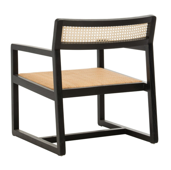 Safavieh Lula Cane Accent Chair - Modern Coastal Design With Clean Lines And Natural Materials For Stylish Spaces Black/Natural ACH9503B