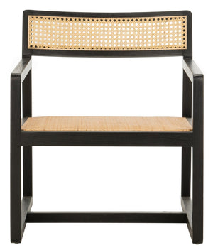 Safavieh Lula Cane Accent Chair - Modern Coastal Design With Clean Lines And Natural Materials For Stylish Spaces Black/Natural ACH9503B