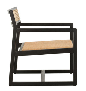 Safavieh Lula Cane Accent Chair - Modern Coastal Design With Clean Lines And Natural Materials For Stylish Spaces Black/Natural ACH9503B