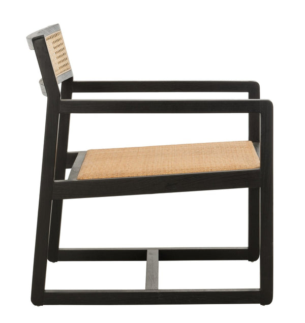 Safavieh Lula Cane Accent Chair - Modern Coastal Design With Clean Lines And Natural Materials For Stylish Spaces Black/Natural ACH9503B