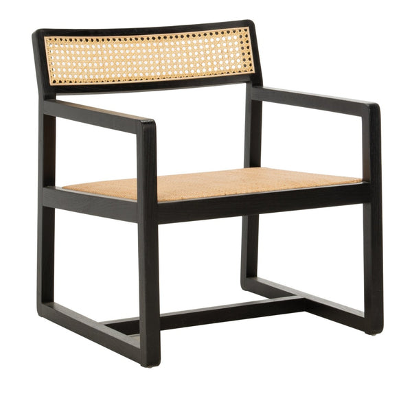 Safavieh Lula Cane Accent Chair - Modern Coastal Design With Clean Lines And Natural Materials For Stylish Spaces Black/Natural ACH9503B