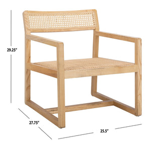 Safavieh Lula Cane Accent Chair - Modern Coastal Design With Clean Lines And Natural Materials For Stylish Spaces Natural ACH9503C
