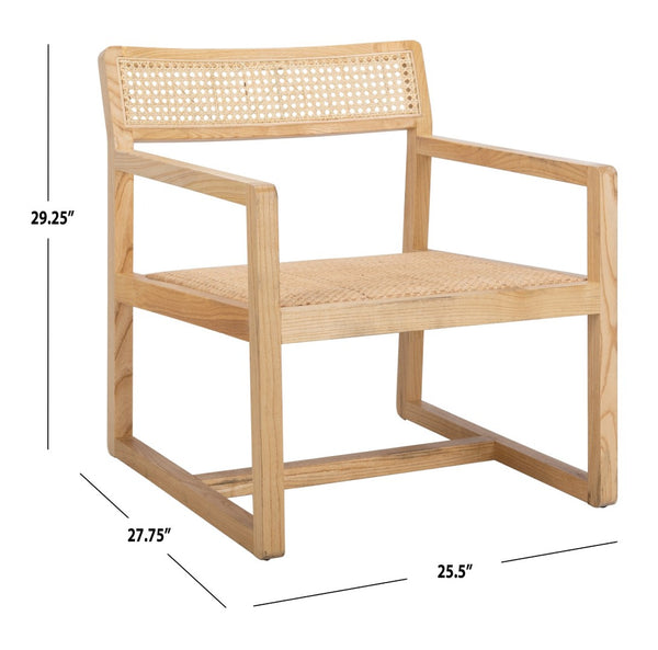 Safavieh Lula Cane Accent Chair - Modern Coastal Design With Clean Lines And Natural Materials For Stylish Spaces Natural ACH9503C