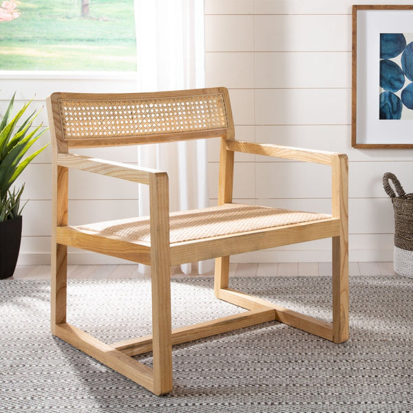 Safavieh Lula Cane Accent Chair - Modern Coastal Design With Clean Lines And Natural Materials For Stylish Spaces Natural ACH9503C