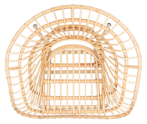 Safavieh Savino Rattan Accent Chair - Modern Papasan Design With Plush Cream Cushion For Cozy Living Spaces ACH9901A