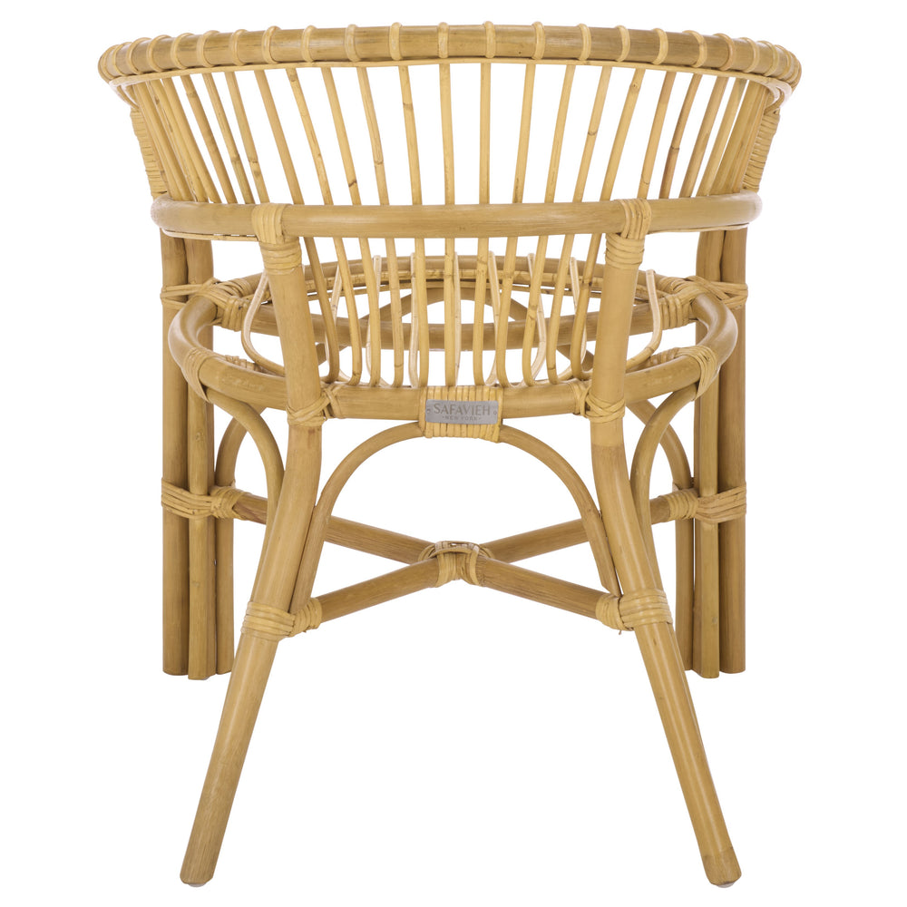 Varvara Woven Rattan Arm Chair — Handcrafted Coastal Accent With Breathable Open Weave And Ergonomic Arms For Relaxed Seating