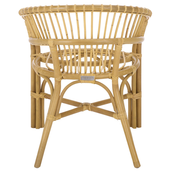 Varvara Woven Rattan Arm Chair — Handcrafted Coastal Accent With Breathable Open Weave And Ergonomic Arms For Relaxed Seating