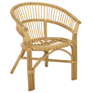 Varvara Woven Rattan Arm Chair — Handcrafted Coastal Accent With Breathable Open Weave And Ergonomic Arms For Relaxed Seating