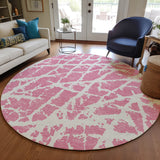 Addison Rugs Chantille ACN501 Machine Made Polyester Transitional Rug Pink Polyester 8' x 8'