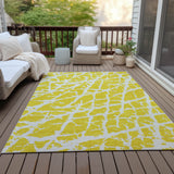 Addison Rugs Chantille ACN501 Machine Made Polyester Transitional Rug Yellow Polyester 10' x 14'