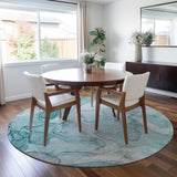 Addison Rugs Chantille ACN512 Machine Made Polyester Transitional Rug Teal Polyester 8' x 8'