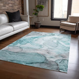 Addison Rugs Chantille ACN512 Machine Made Polyester Transitional Rug Teal Polyester 10' x 14'