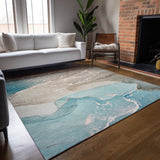 Addison Rugs Chantille ACN517 Machine Made Polyester Transitional Rug Teal Polyester 10' x 14'