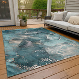 Addison Rugs Chantille ACN518 Machine Made Polyester Transitional Rug Teal Polyester 10' x 14'