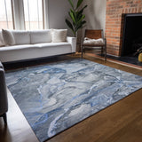 Addison Rugs Chantille ACN519 Machine Made Polyester Transitional Rug Blue Polyester 10' x 14'