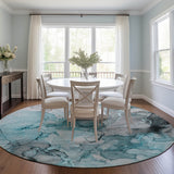 Addison Rugs Chantille ACN520 Machine Made Polyester Transitional Rug Teal Polyester 8' x 8'