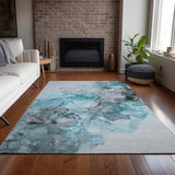 Addison Rugs Chantille ACN520 Machine Made Polyester Transitional Rug Teal Polyester 10' x 14'
