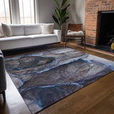 Addison Rugs Chantille ACN525 Machine Made Polyester Contemporary Rug Navy Polyester 10' x 14'