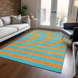 Addison Rugs Chantille ACN530 Machine Made Polyester Transitional Rug Aqua Polyester 10' x 14'