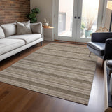 Addison Rugs Chantille ACN531 Machine Made Polyester Transitional Rug Taupe Polyester 10' x 14'