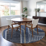 Addison Rugs Chantille ACN532 Machine Made Polyester Transitional Rug Navy Polyester 8' x 8'
