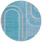 Addison Rugs Chantille ACN532 Machine Made Polyester Transitional Rug Teal Polyester 8' x 8'